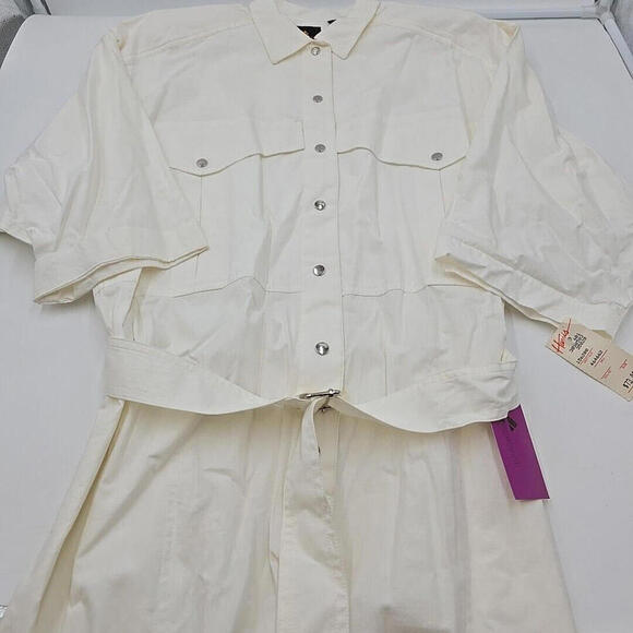 Vintage ‘80’s Lizsport Short Sleeve Jumpsuit With Elastic Waist White Size L NWT - Picture 10 of 14